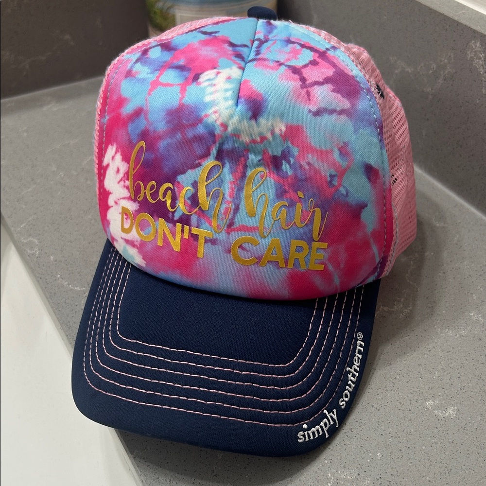 Simply Southern Ladies Tie-Dye Hat - Pink, Blue, and Navy
